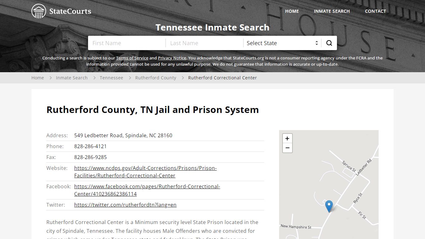 Rutherford Correctional Center Inmate Records Search ...