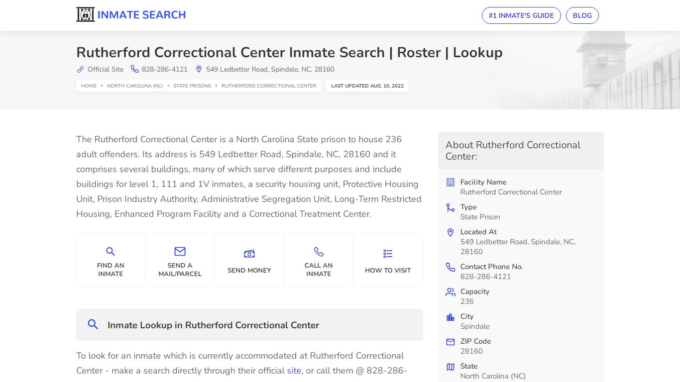 Rutherford Correctional Center Inmate Search | Roster | Lookup