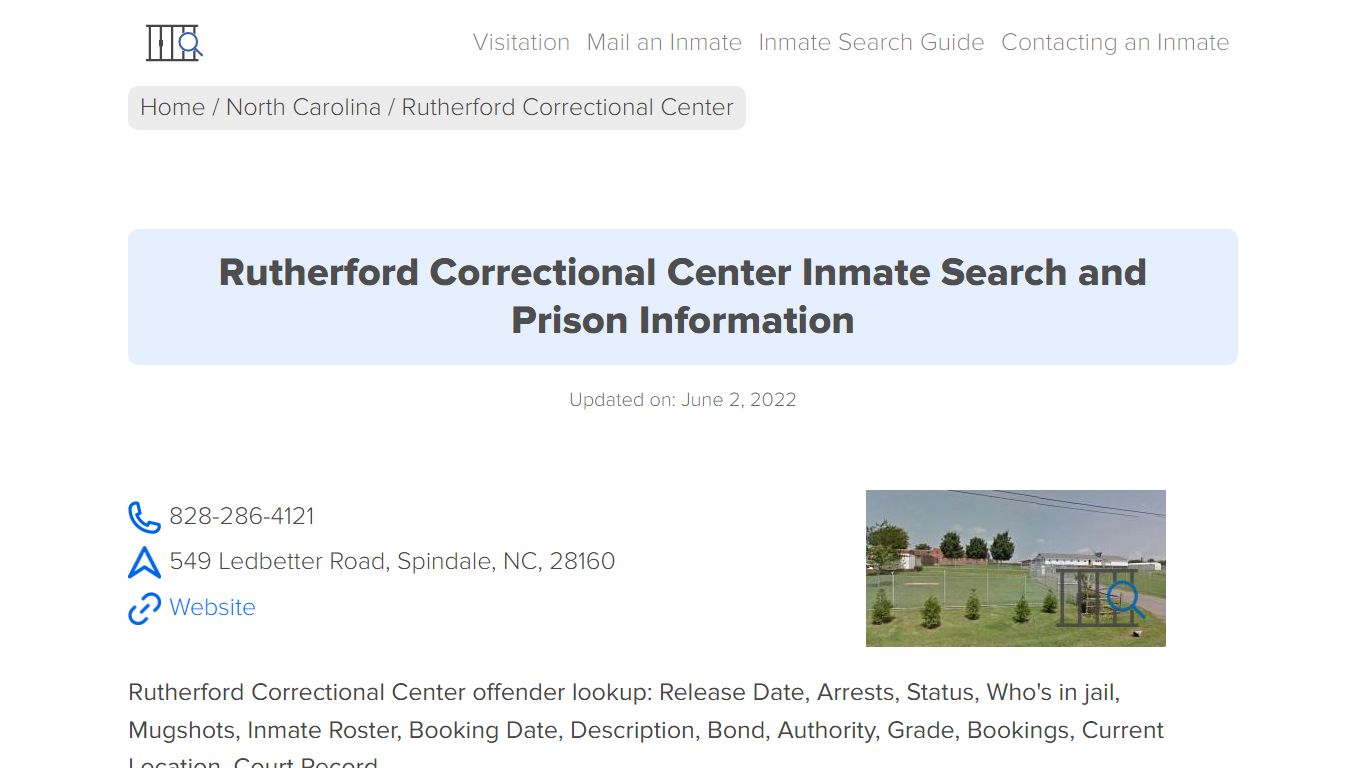 Rutherford Correctional Center Inmate Search, Visitation ...