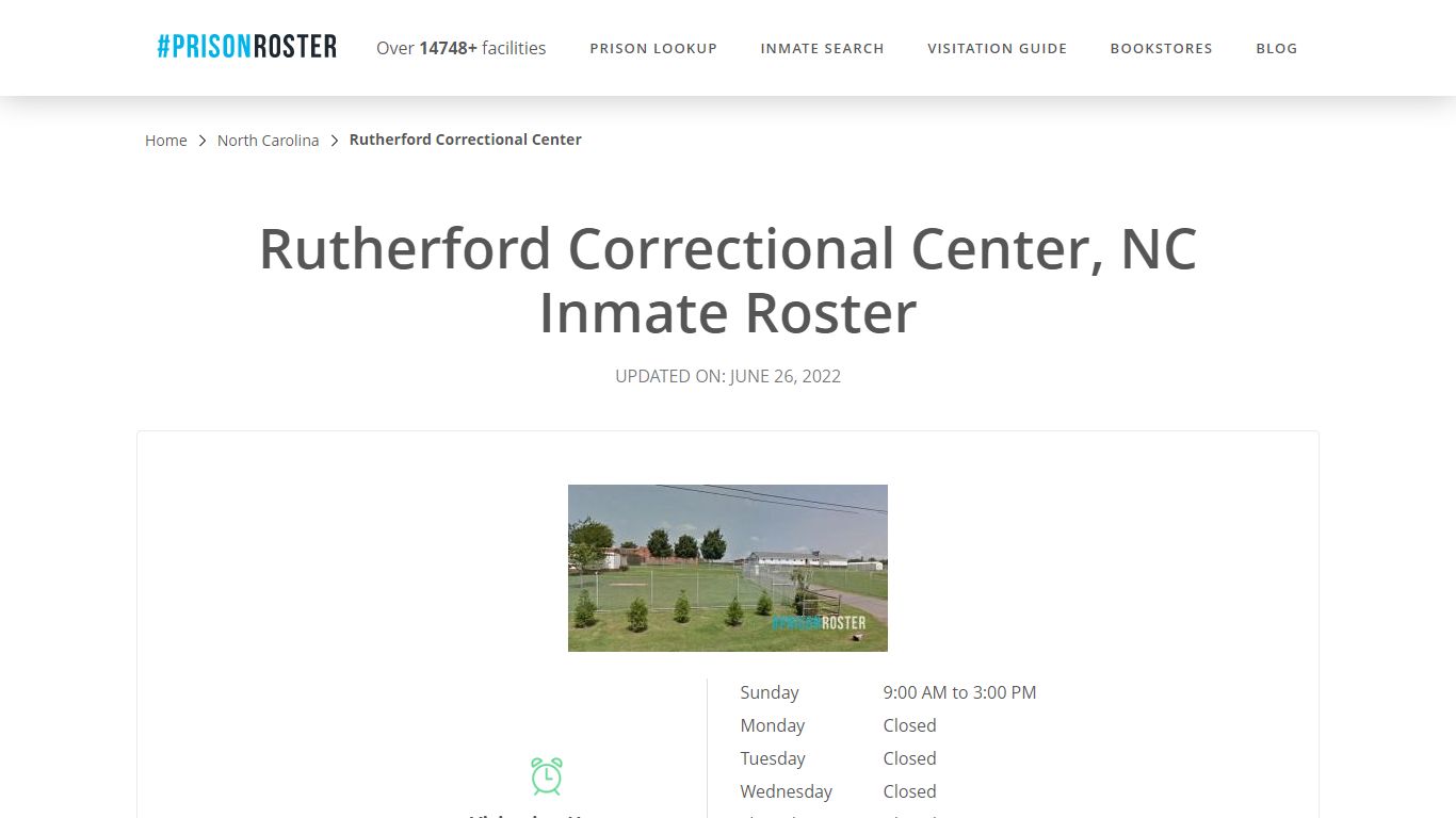 Rutherford Correctional Center, NC Inmate Roster